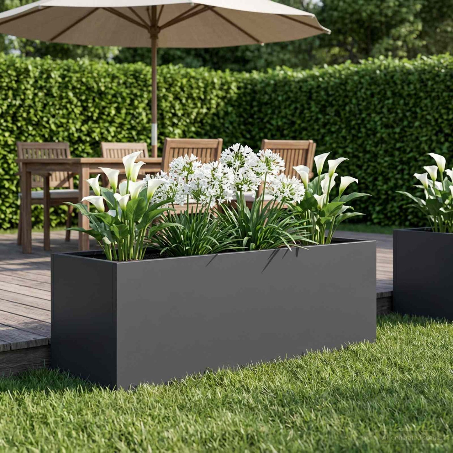 Sodo vazonas Antracito 80 x 30 x 30 cm Šaltai valcuotas plienas