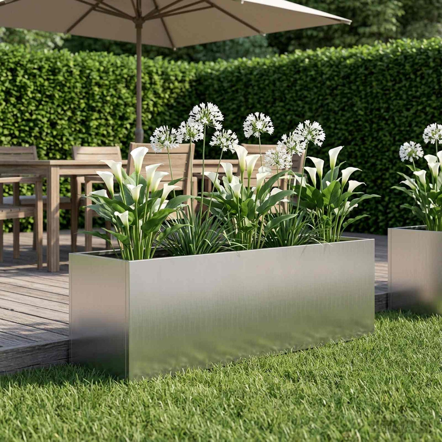 Sodo vazonas Sidabrinė 80 x 30 x 30 cm Galvanizuotas plienas