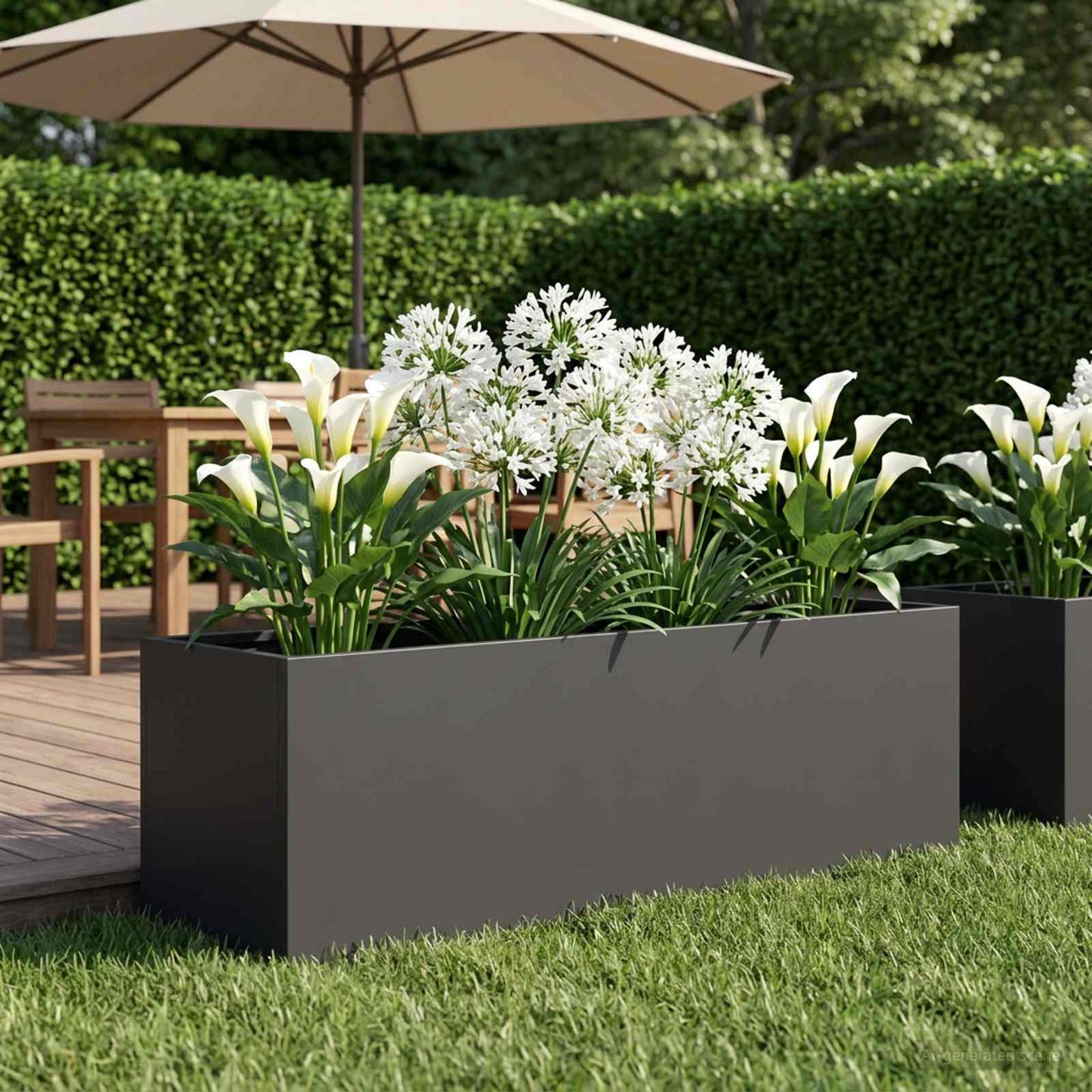 Sodo vazonas Juoda 100 x 30 x 30 cm Šaltai valcuotas plienas