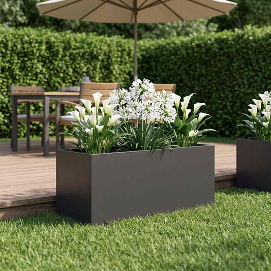Sodo vazonas Juoda 80 x 40 x 40 cm Šaltai valcuotas plienas