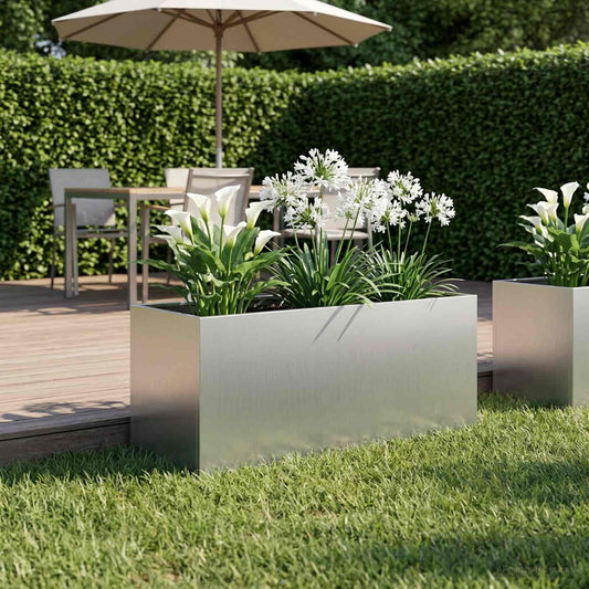 Sodo vazonas Sidabrinė 80 x 40 x 40 cm Galvanizuotas plienas