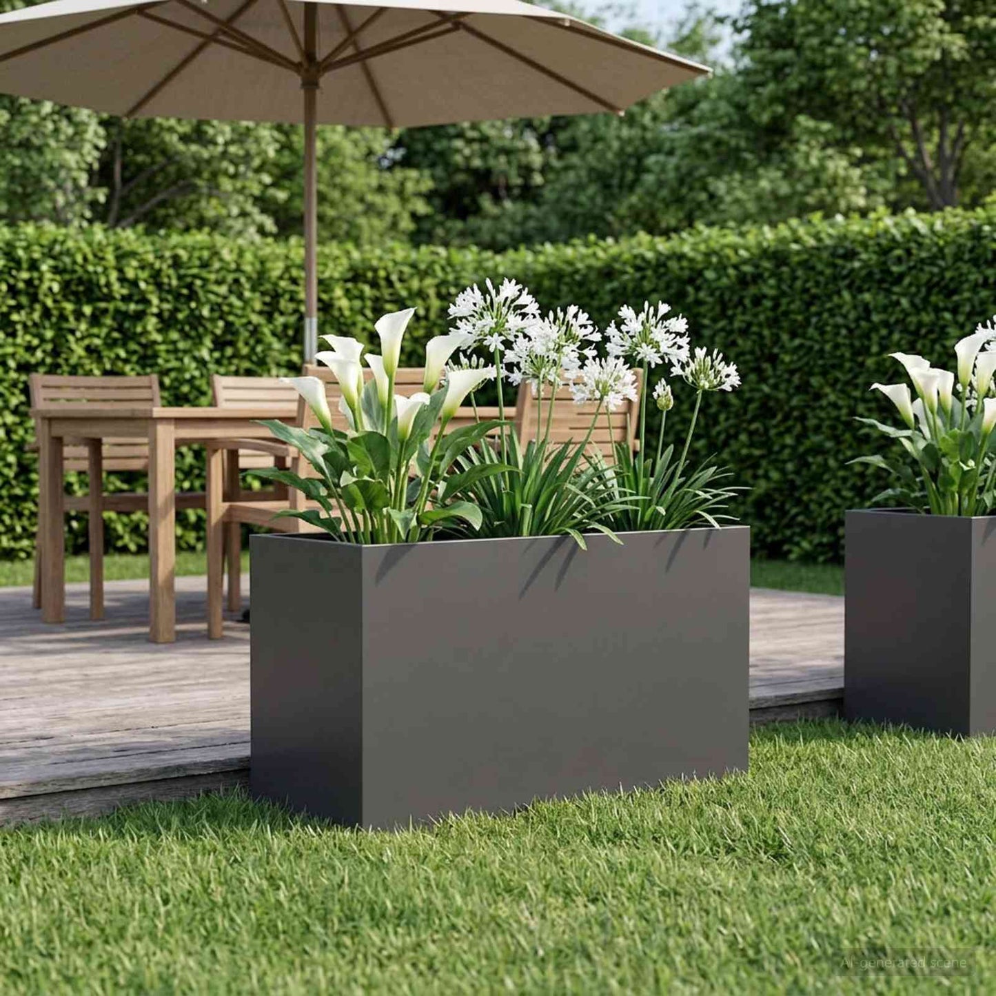 Sodo vazonas Juoda 100 x 50 x 50 cm Šaltai valcuotas plienas