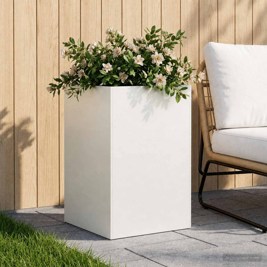 Sodo vazonas Balta 40 x 40 x 75 cm Šaltai valcuotas plienas