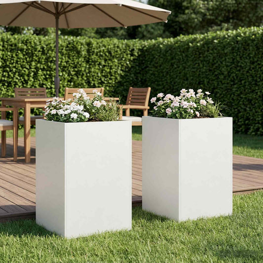 Sodo vazonas 2 vnt. Balta 50 x 50 x 75 cm