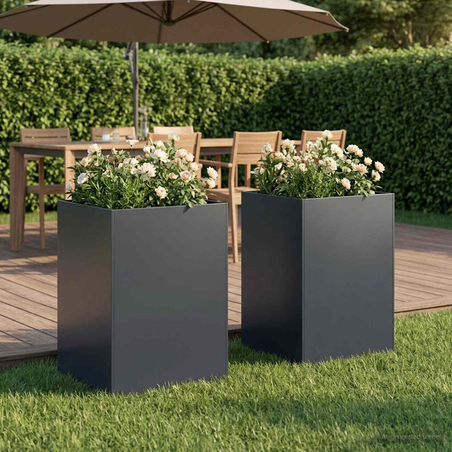 Sodo vazonas 2 vnt. Antracito 50 x 50 x 75 cm