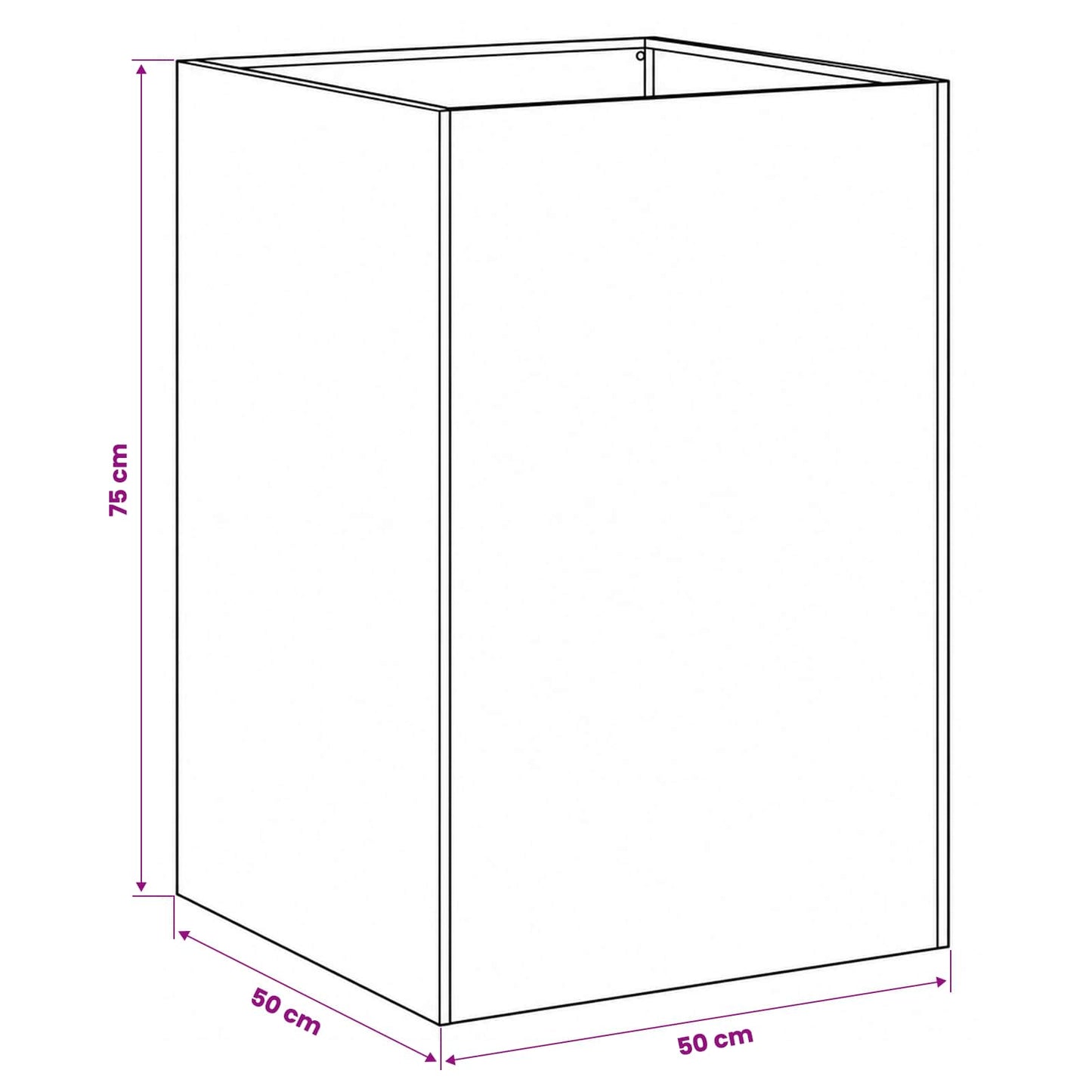 Sodo vazonas 2 vnt. Antracito 50 x 50 x 75 cm