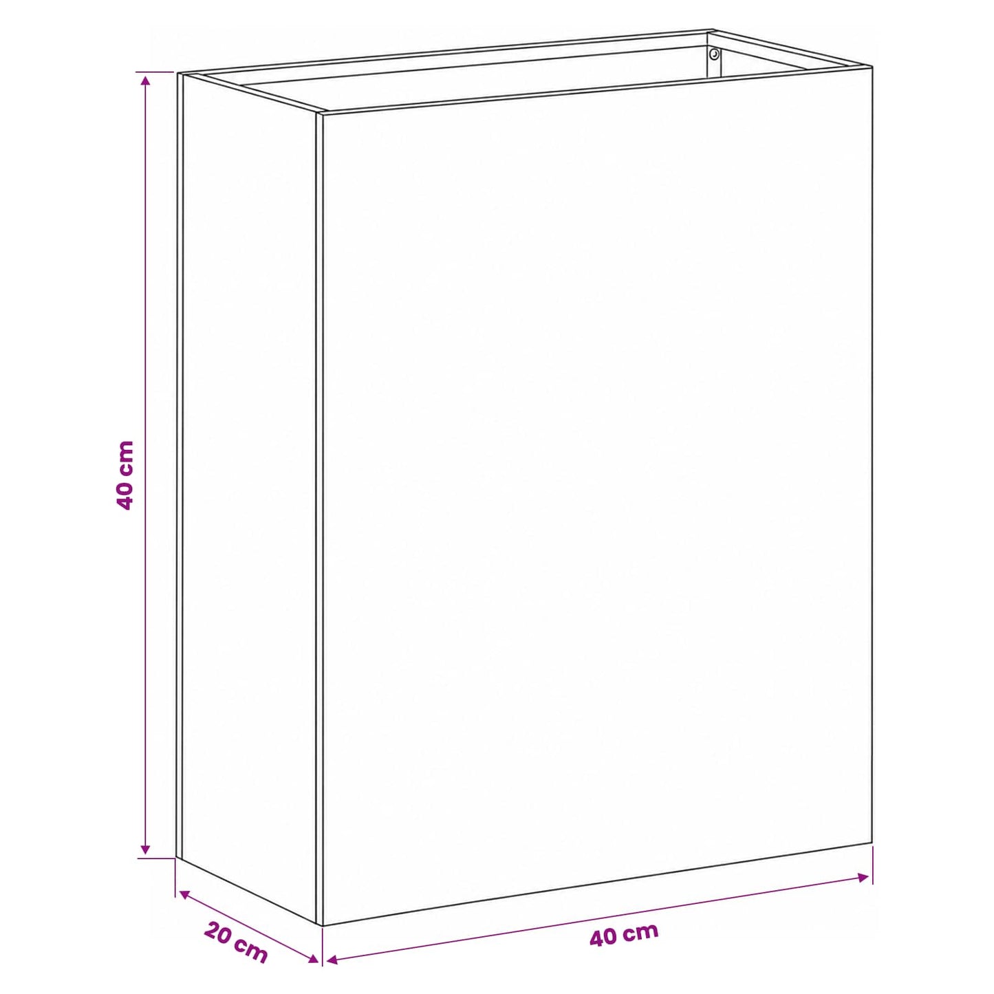 Sodo vazonas 2 vnt. Antracito 40 x 20 x 40 cm