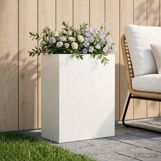 Sodo vazonas Balta 40 x 20 x 50 cm Šaltai valcuotas plienas