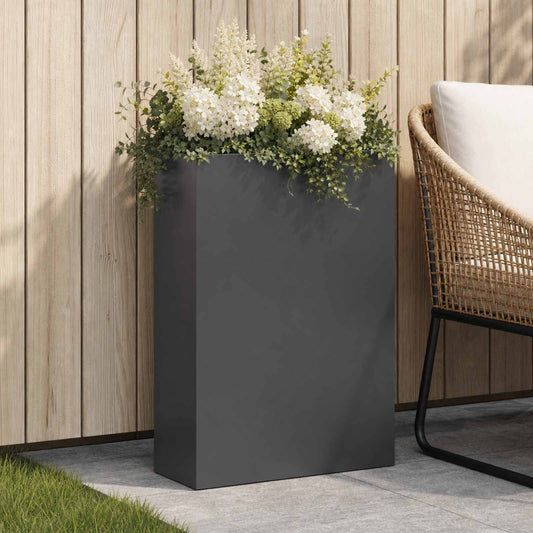 Sodo vazonas Juoda 40 x 20 x 75 cm Šaltai valcuotas plienas