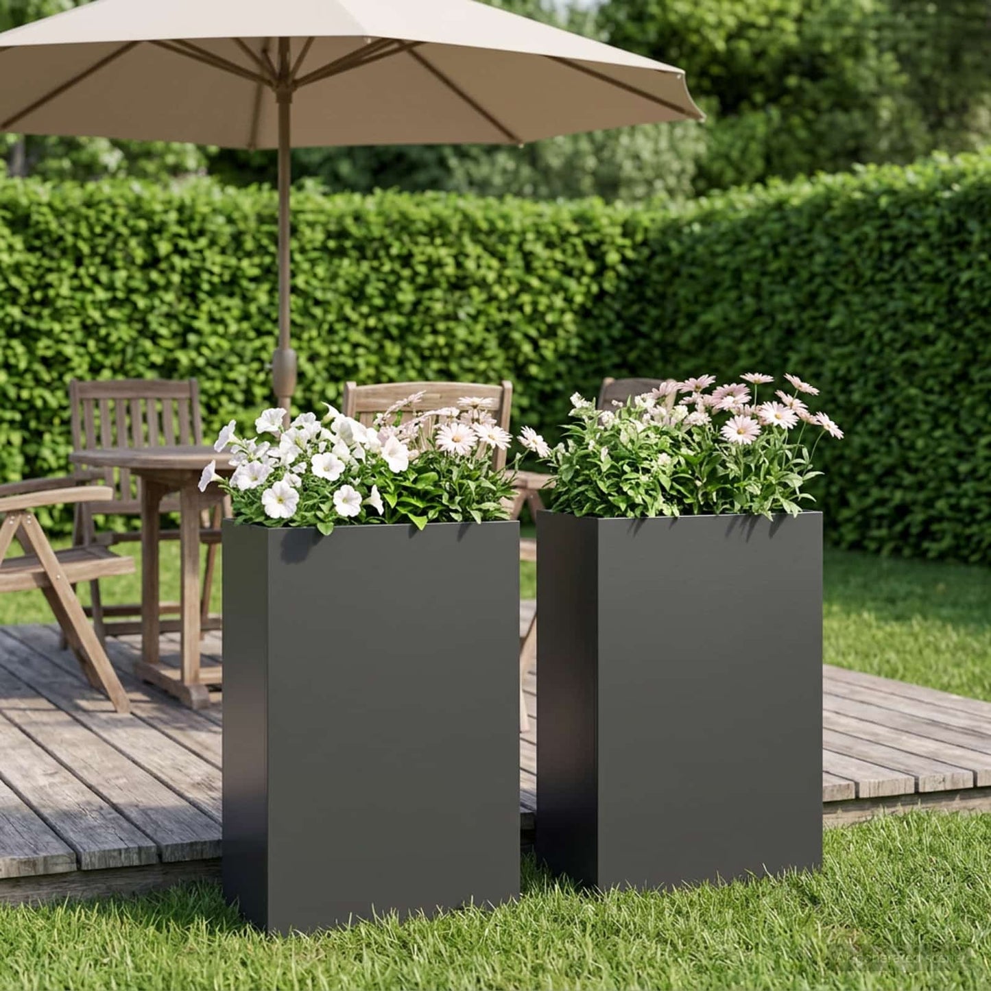 Sodo vazonas 2 vnt. Juoda 40 x 20 x 75 cm