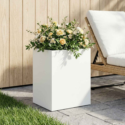 Sodo vazonas Balta 40 x 30 x 50 cm Šaltai valcuotas plienas