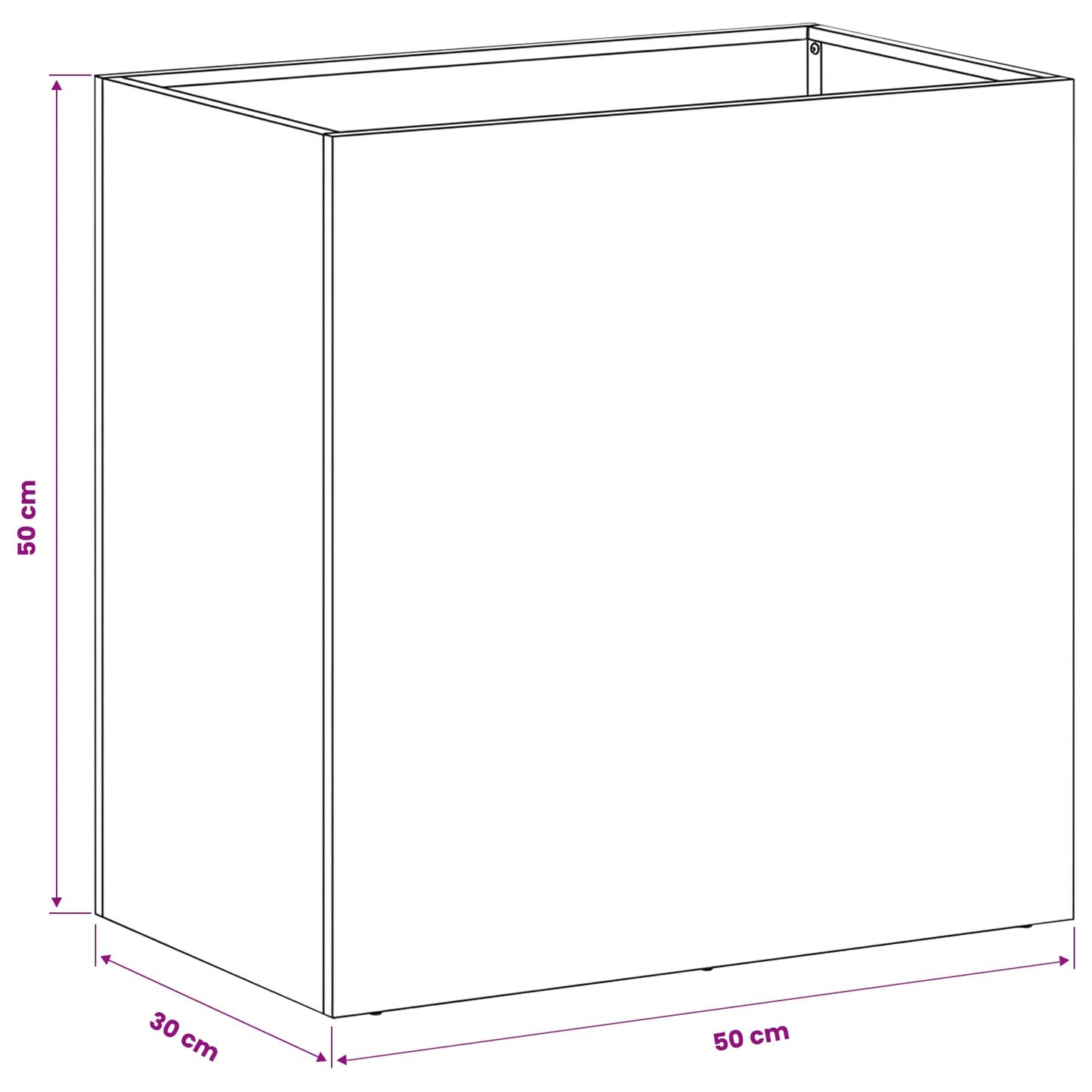 Sodo vazonas Antracito 50 x 30 x 50 cm Šaltai valcuotas plienas