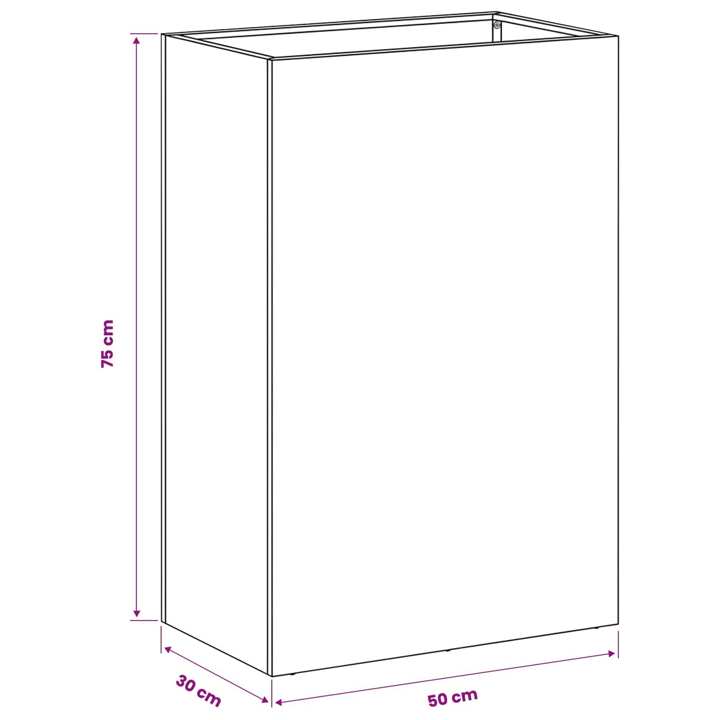 Sodo vazonas 2 vnt. Juoda 50 x 30 x 75 cm