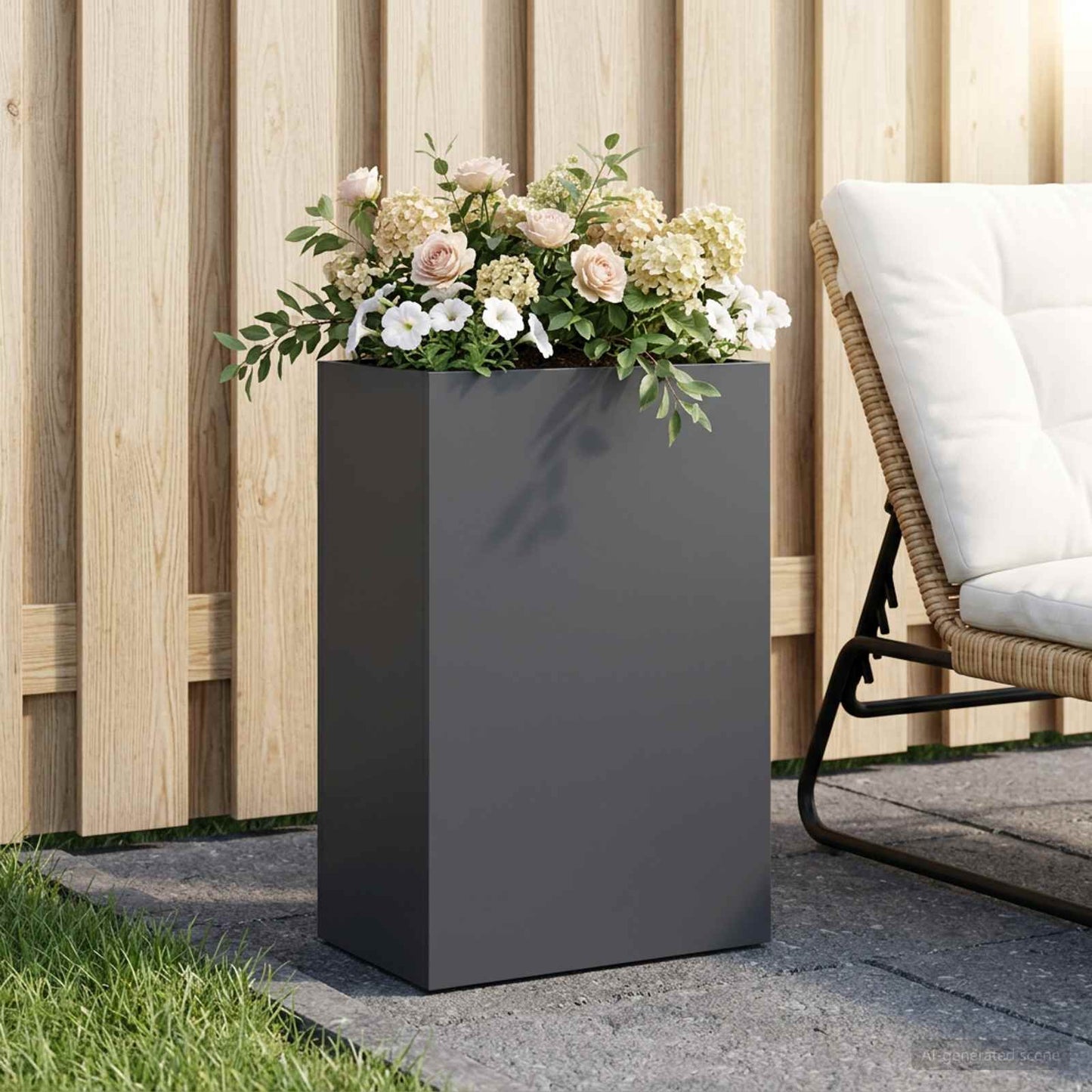Sodo vazonas Antracito 50 x 30 x 75 cm Šaltai valcuotas plienas