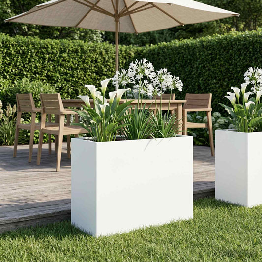 Sodo vazonas Balta 60 x 30 x 40 cm Šaltai valcuotas plienas