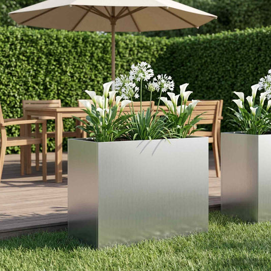 Sodo vazonas Sidabrinė 60 x 30 x 40 cm Galvanizuotas plienas