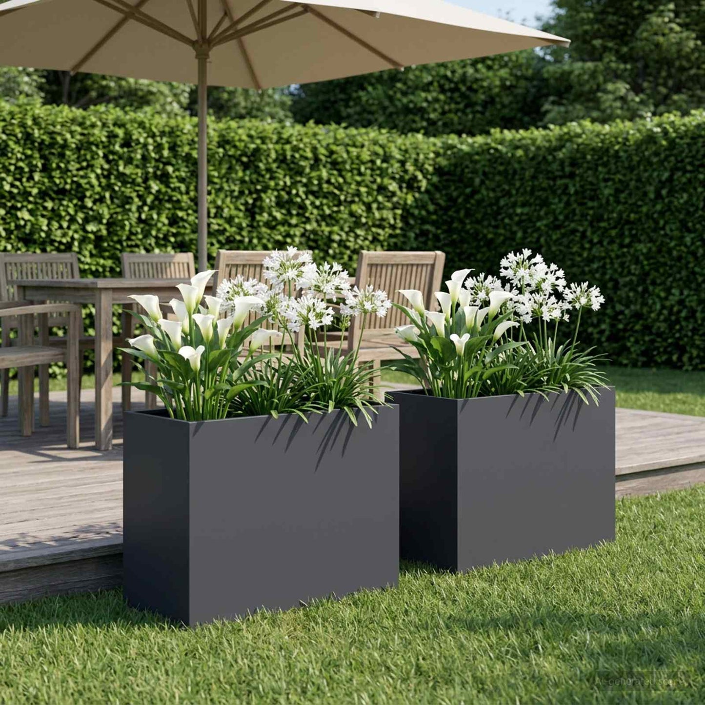 Sodo vazonas 2 vnt. Antracito 60 x 30 x 50 cm