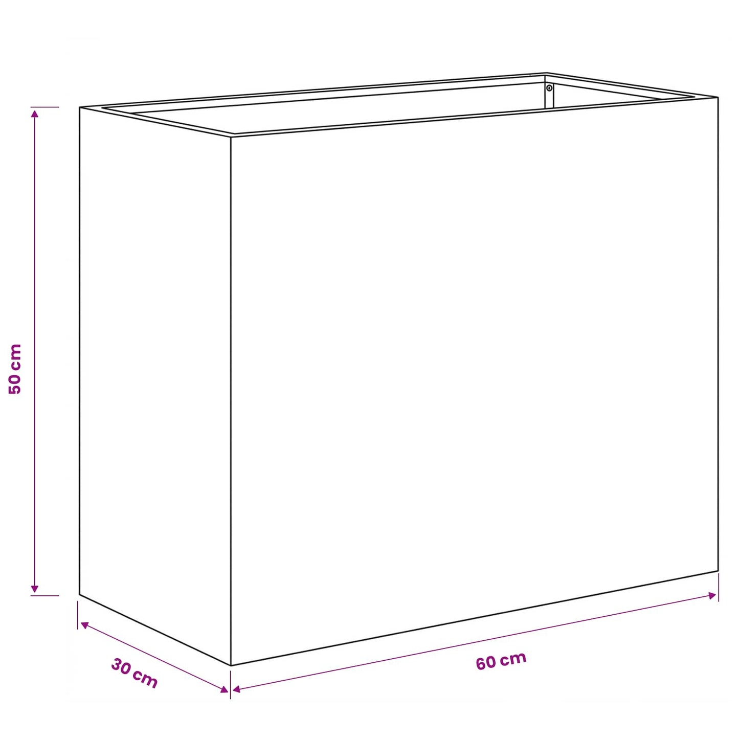 Sodo vazonas 2 vnt. Antracito 60 x 30 x 50 cm