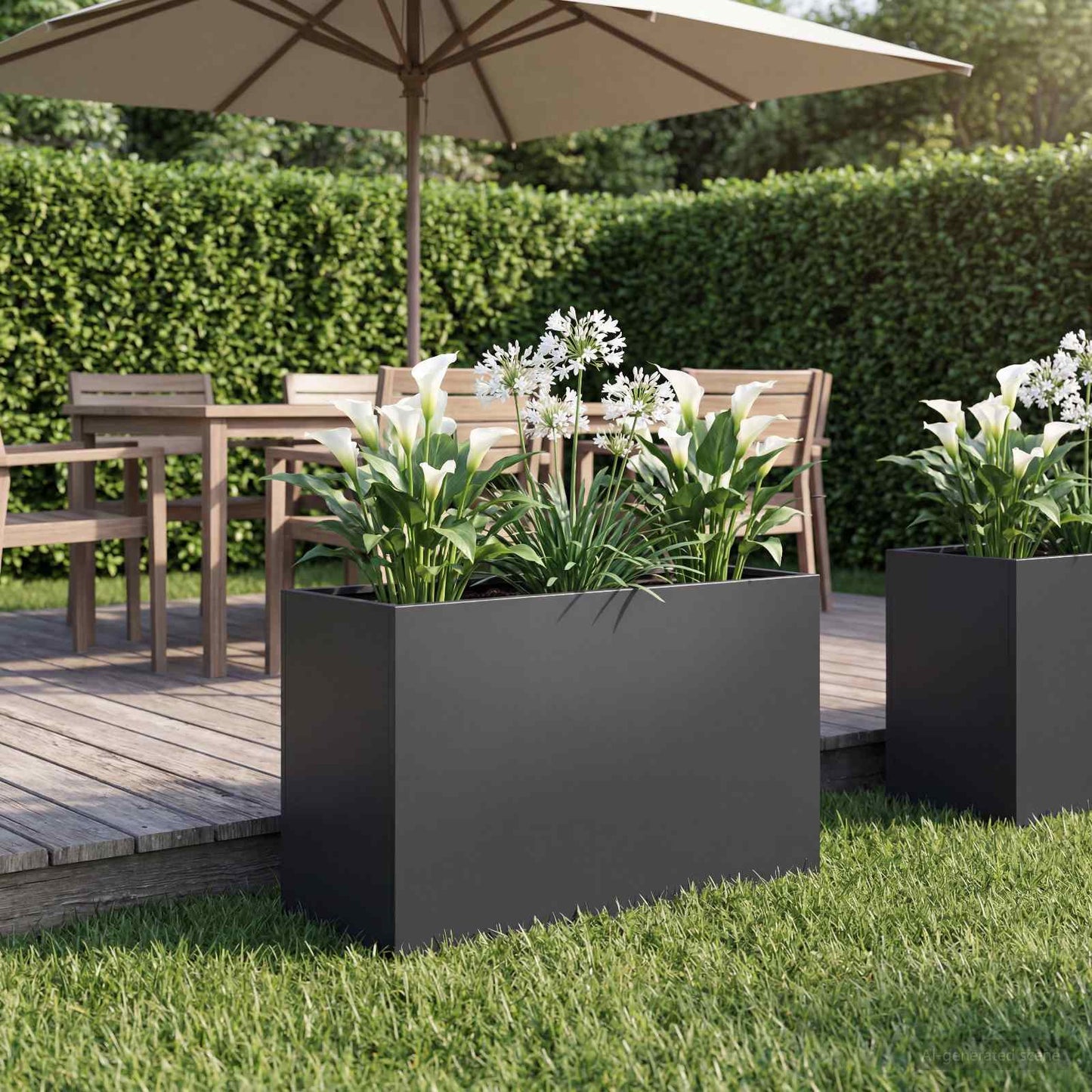 Sodo vazonas Juoda 80 x 30 x 40 cm Šaltai valcuotas plienas