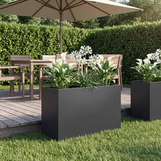 Sodo vazonas Juoda 80 x 30 x 40 cm Šaltai valcuotas plienas