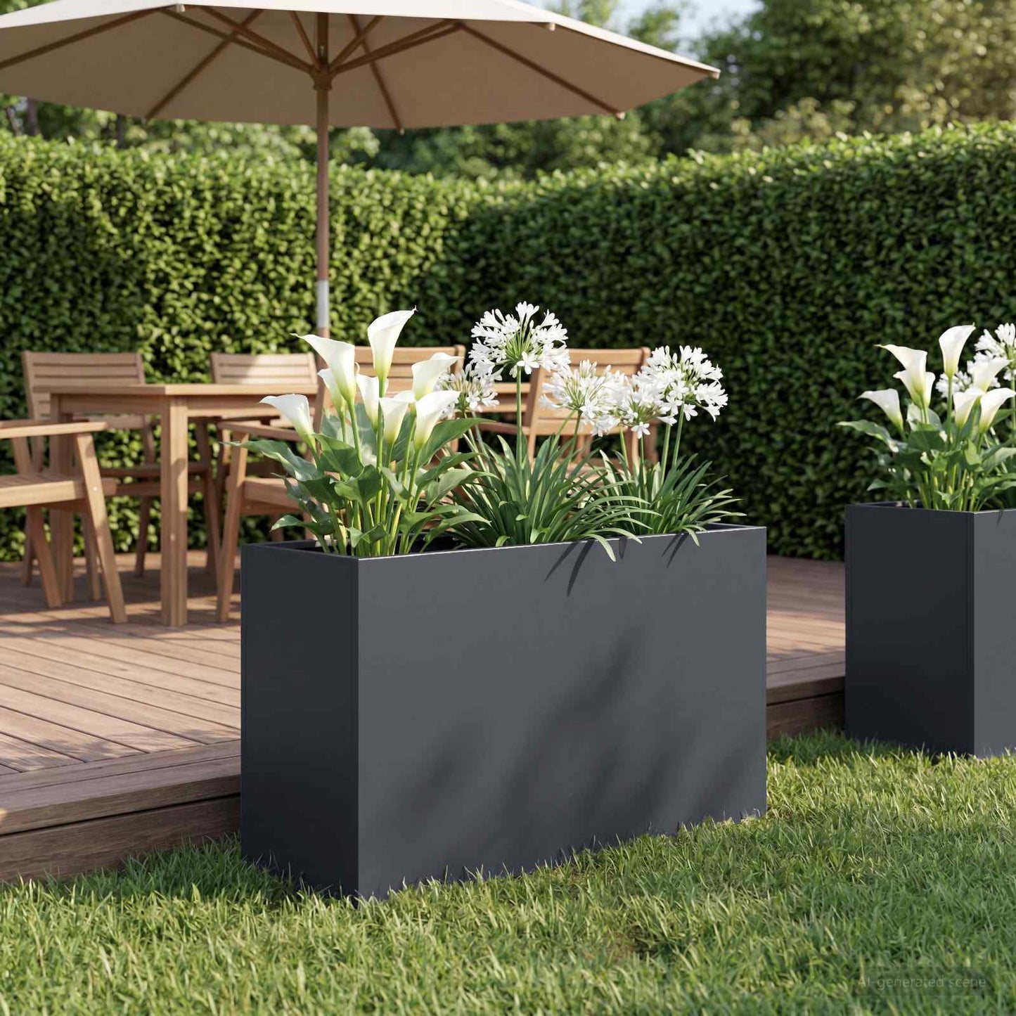 Sodo vazonas Antracito 80 x 30 x 40 cm Šaltai valcuotas plienas
