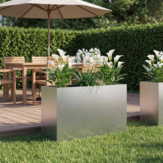 Sodo vazonas Sidabrinė 80 x 30 x 40 cm Galvanizuotas plienas