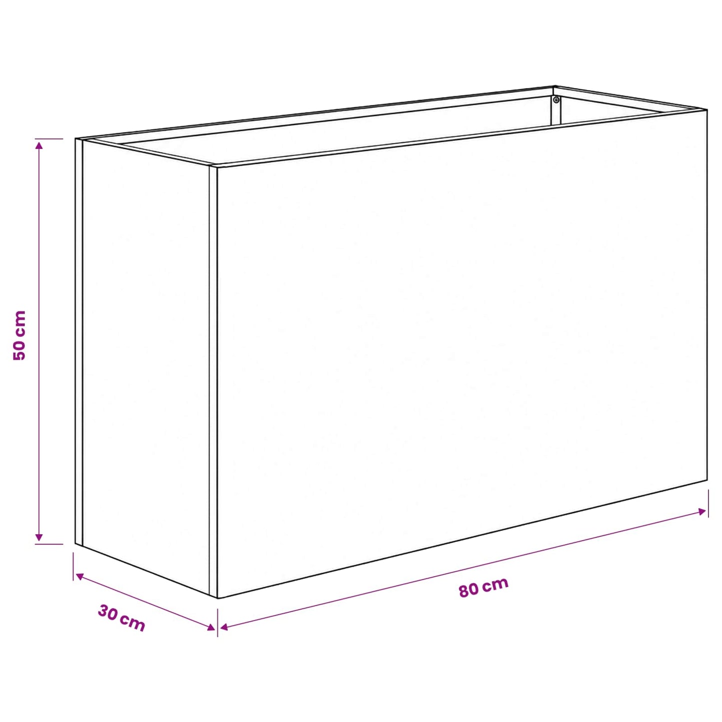 Sodo vazonas Antracito 80 x 30 x 50 cm Šaltai valcuotas plienas