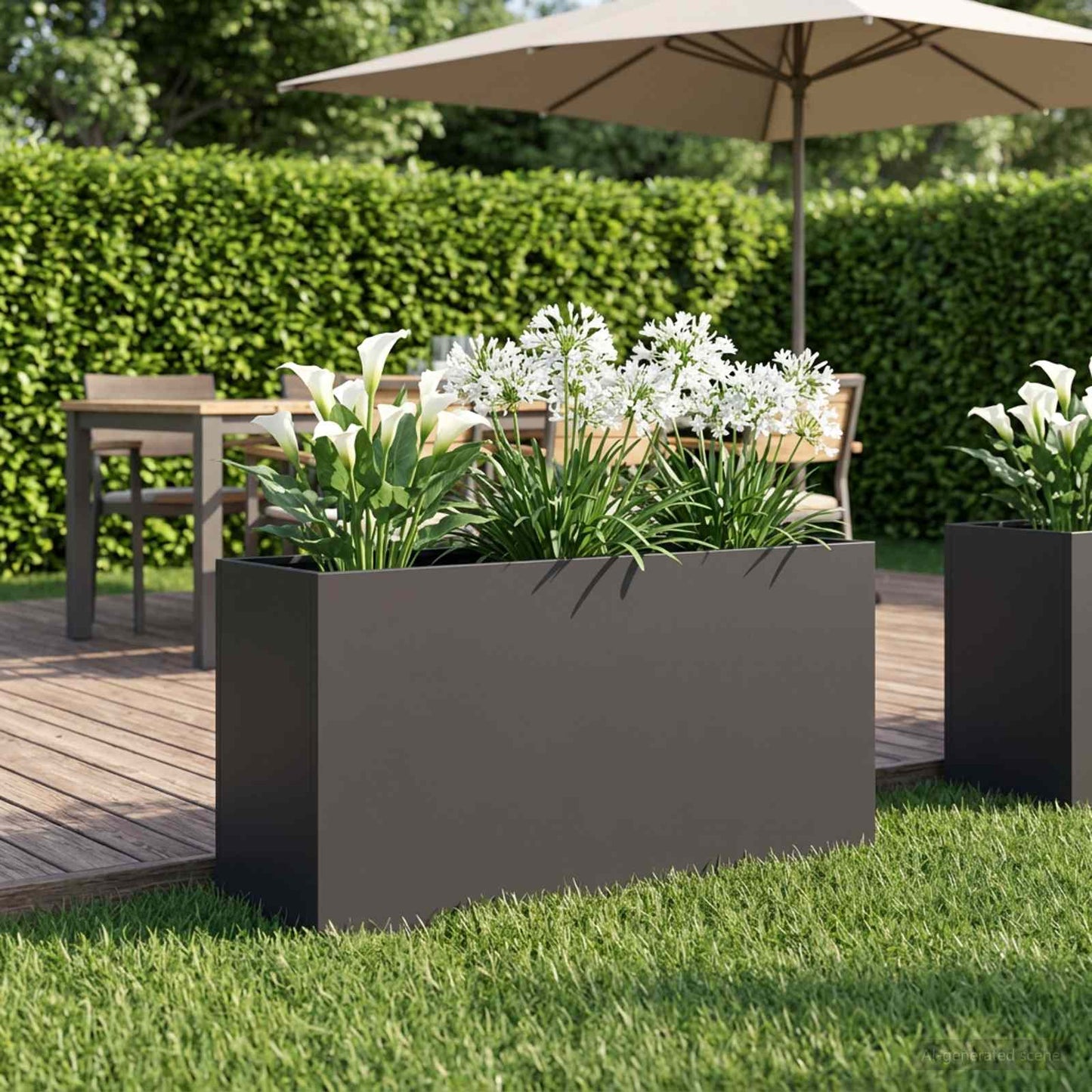 Sodo vazonas Juoda 100 x 30 x 40 cm Šaltai valcuotas plienas