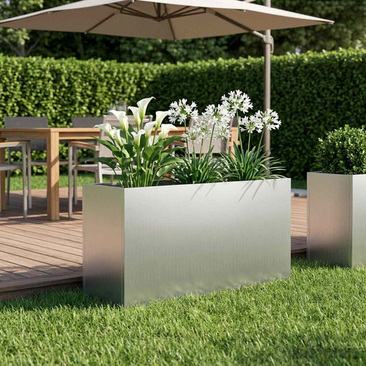 Sodo vazonas Sidabrinė 100 x 30 x 40 cm Galvanizuotas plienas