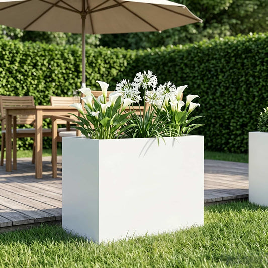 Sodo vazonas Balta 50 x 40 x 50 cm Šaltai valcuotas plienas