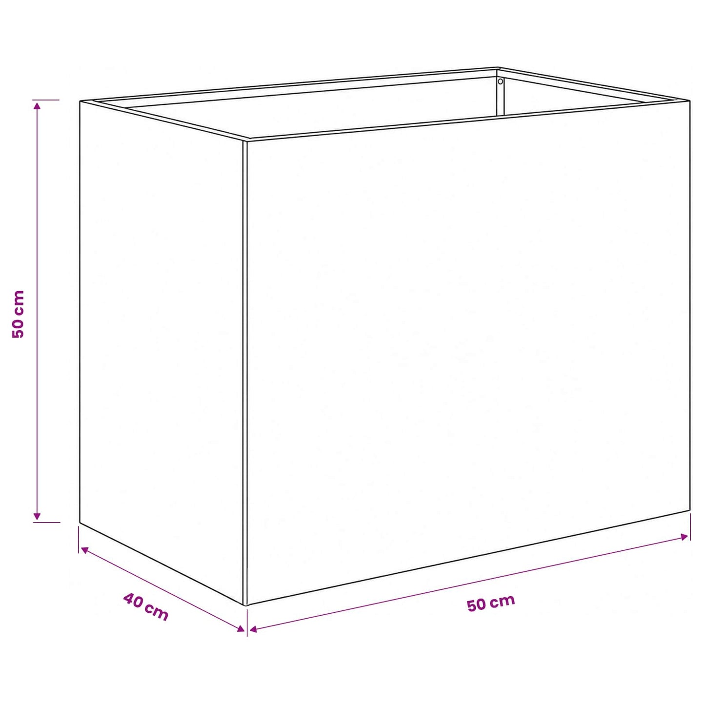 Sodo vazonas Antracito 50 x 40 x 50 cm Šaltai valcuotas plienas