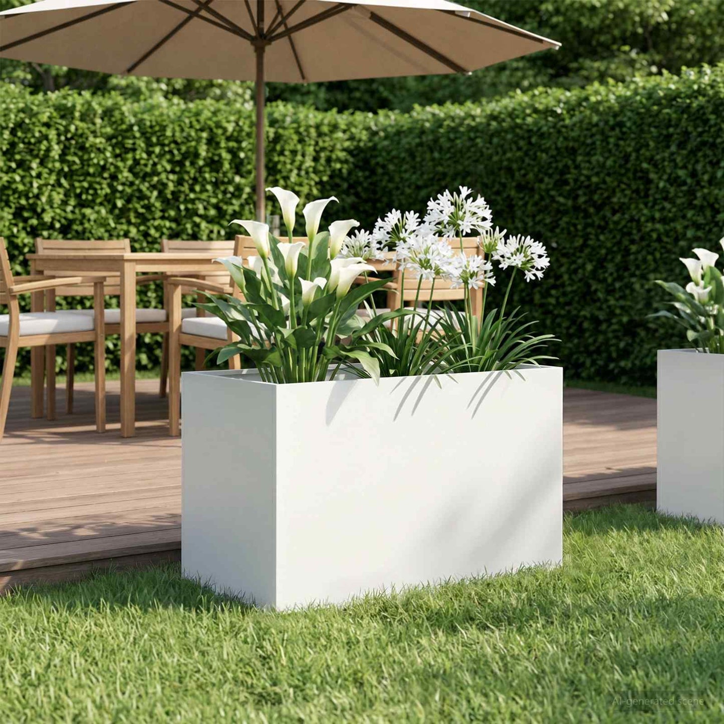Sodo vazonas Balta 60 x 40 x 40 cm Šaltai valcuotas plienas