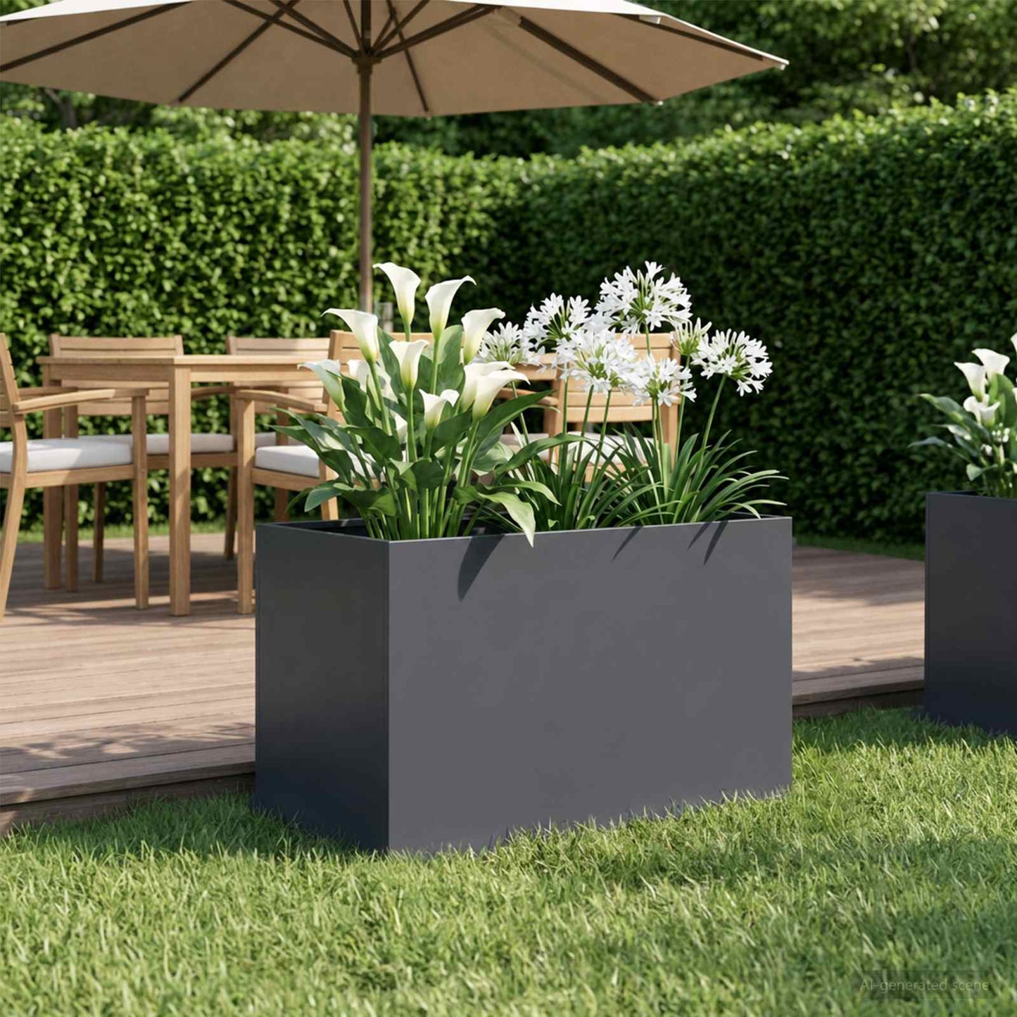 Sodo vazonas Antracito 60 x 40 x 40 cm Šaltai valcuotas plienas