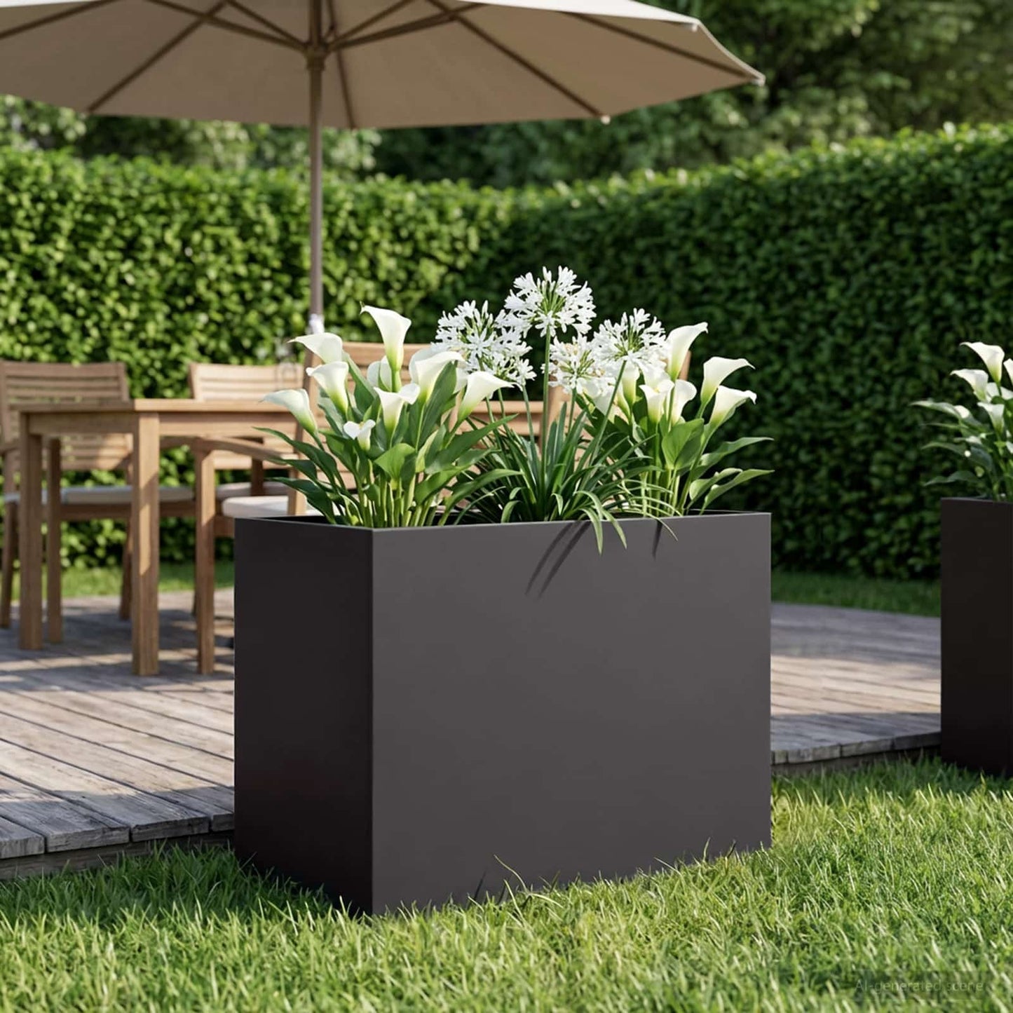 Sodo vazonas Juoda 60 x 40 x 50 cm Šaltai valcuotas plienas