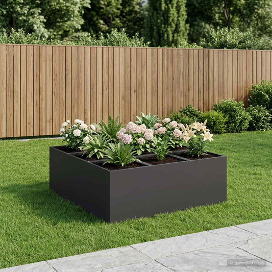 Sodo vazonas Juoda 100 x 100 x 20 cm Šaltai valcuotas plienas
