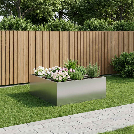 Sodo vazonas Sidabrinė 100 x 100 x 30 cm Galvanizuotas plienas
