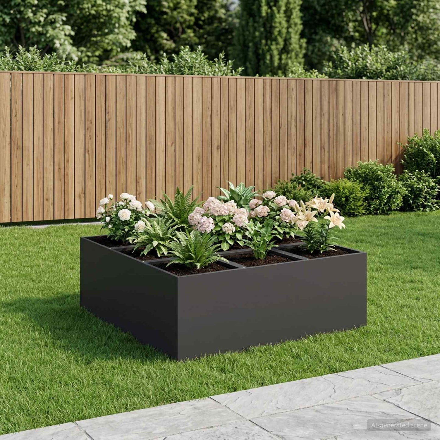 Sodo vazonas Juoda 100 x 100 x 40 cm Šaltai valcuotas plienas
