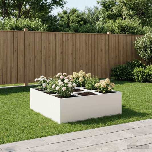 Sodo vazonas Balta 100 x 100 x 50 cm Šaltai valcuotas plienas