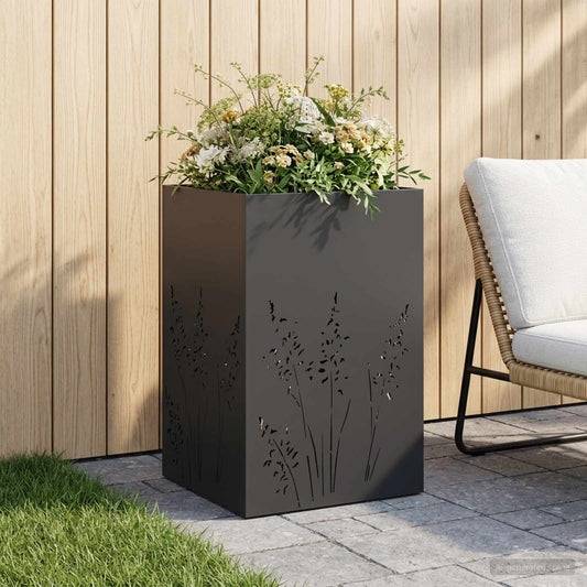 Sodo vazonas Juoda 50 x 50 x 75 cm Šaltai valcuotas plienas