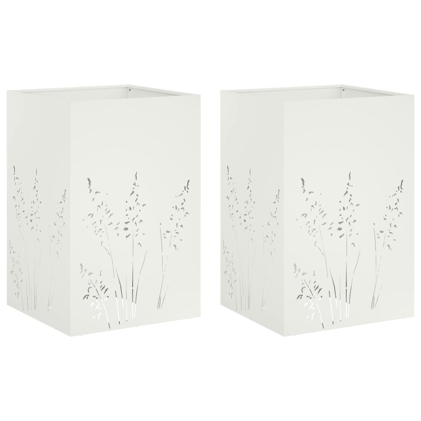 Sodo vazonas 2 vnt. Balta 50 x 50 x 75 cm