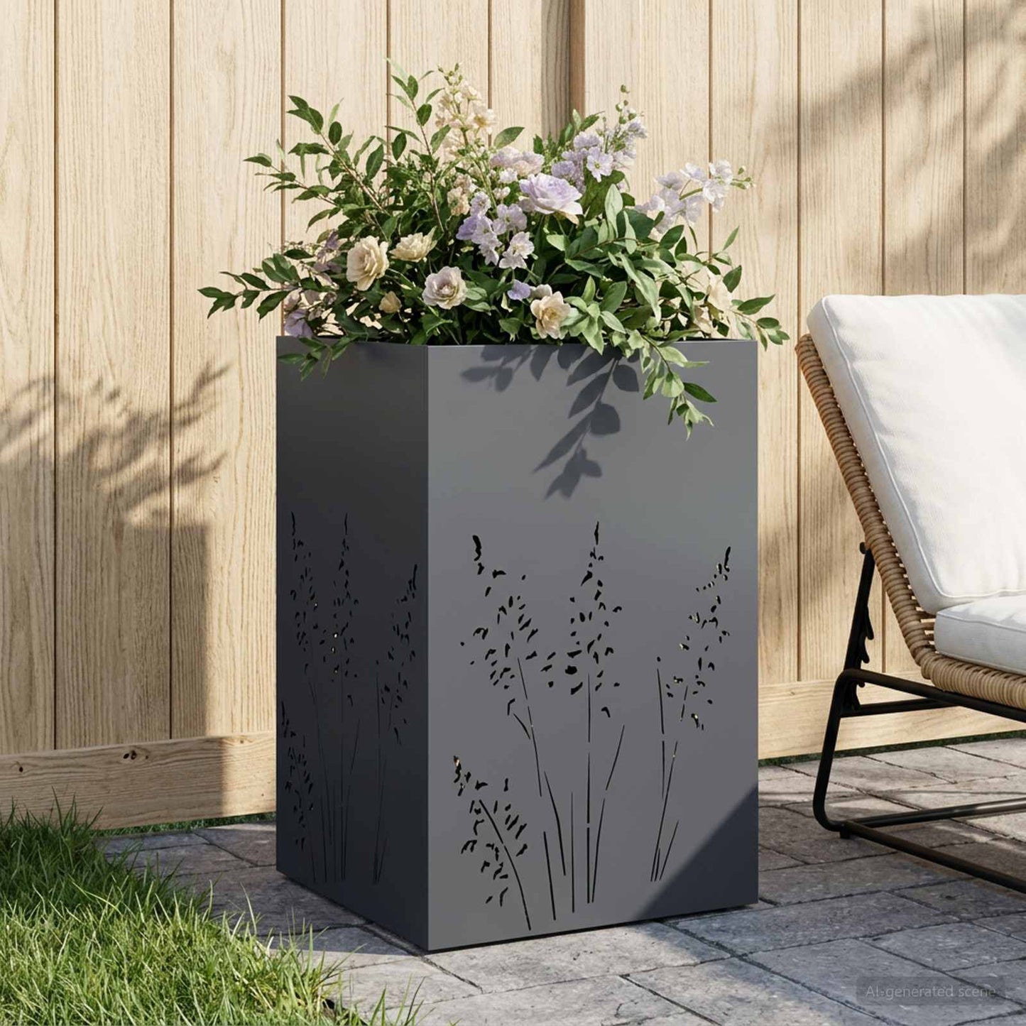 Sodo vazonas Antracito 50 x 50 x 75 cm Šaltai valcuotas plienas