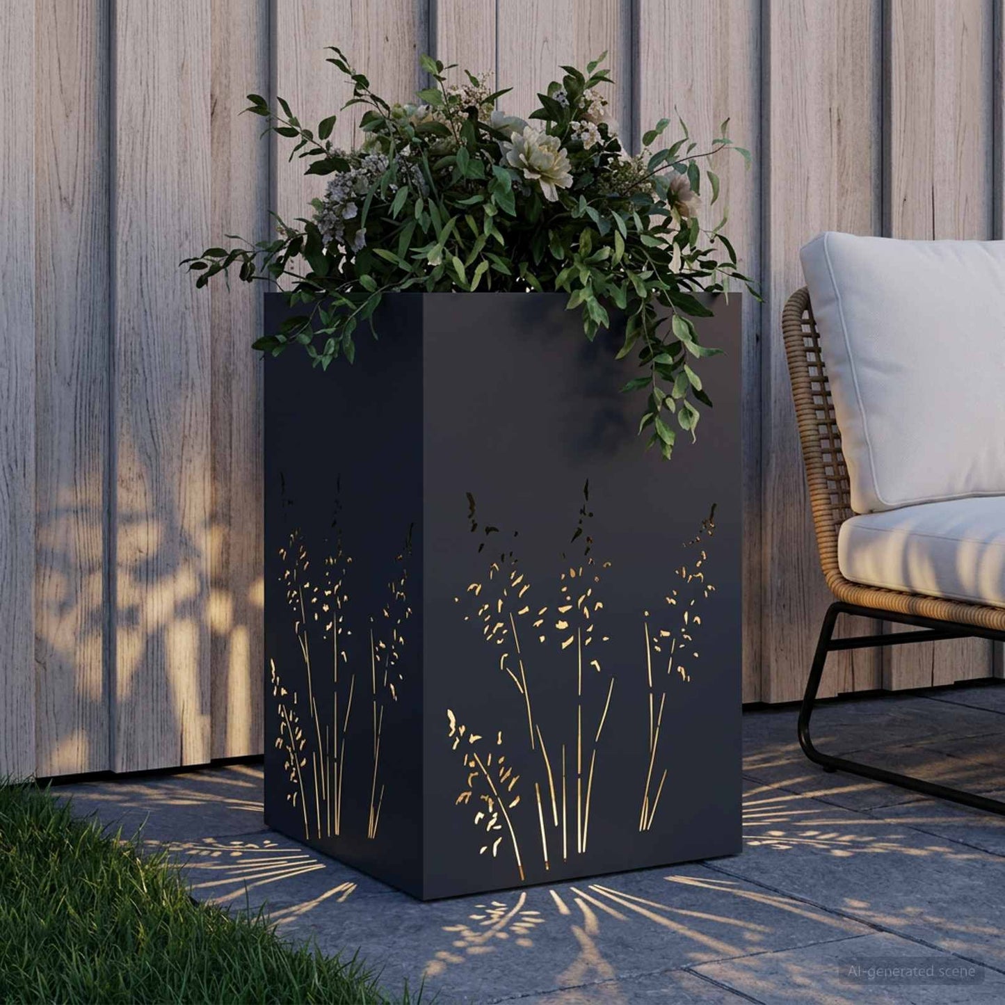 Sodo vazonas Antracito 50 x 50 x 75 cm Šaltai valcuotas plienas