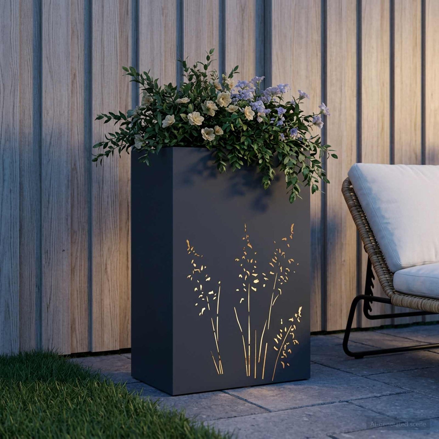 Sodo vazonas Antracito 50 x 30 x 75 cm Šaltai valcuotas plienas