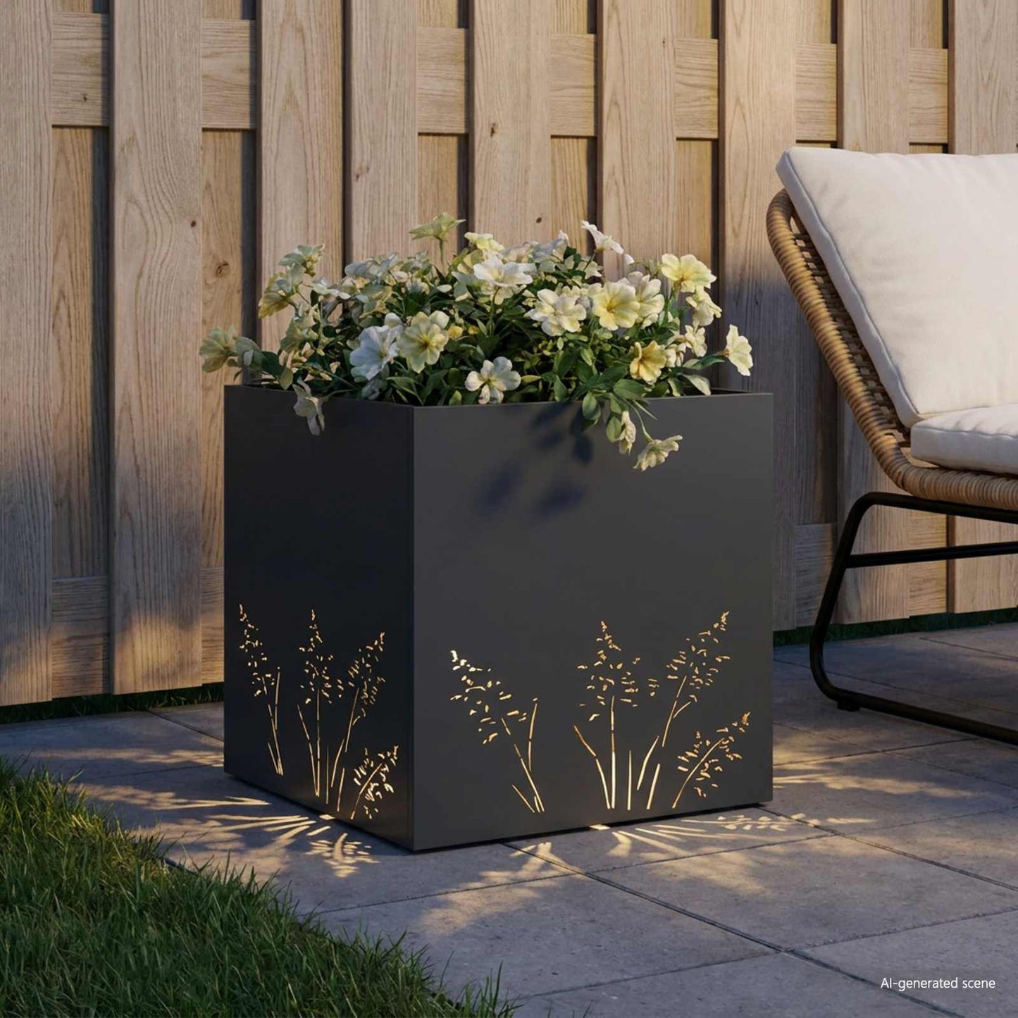 Sodo vazonas Antracito 50 x 50 x 49 cm Šaltai valcuotas plienas