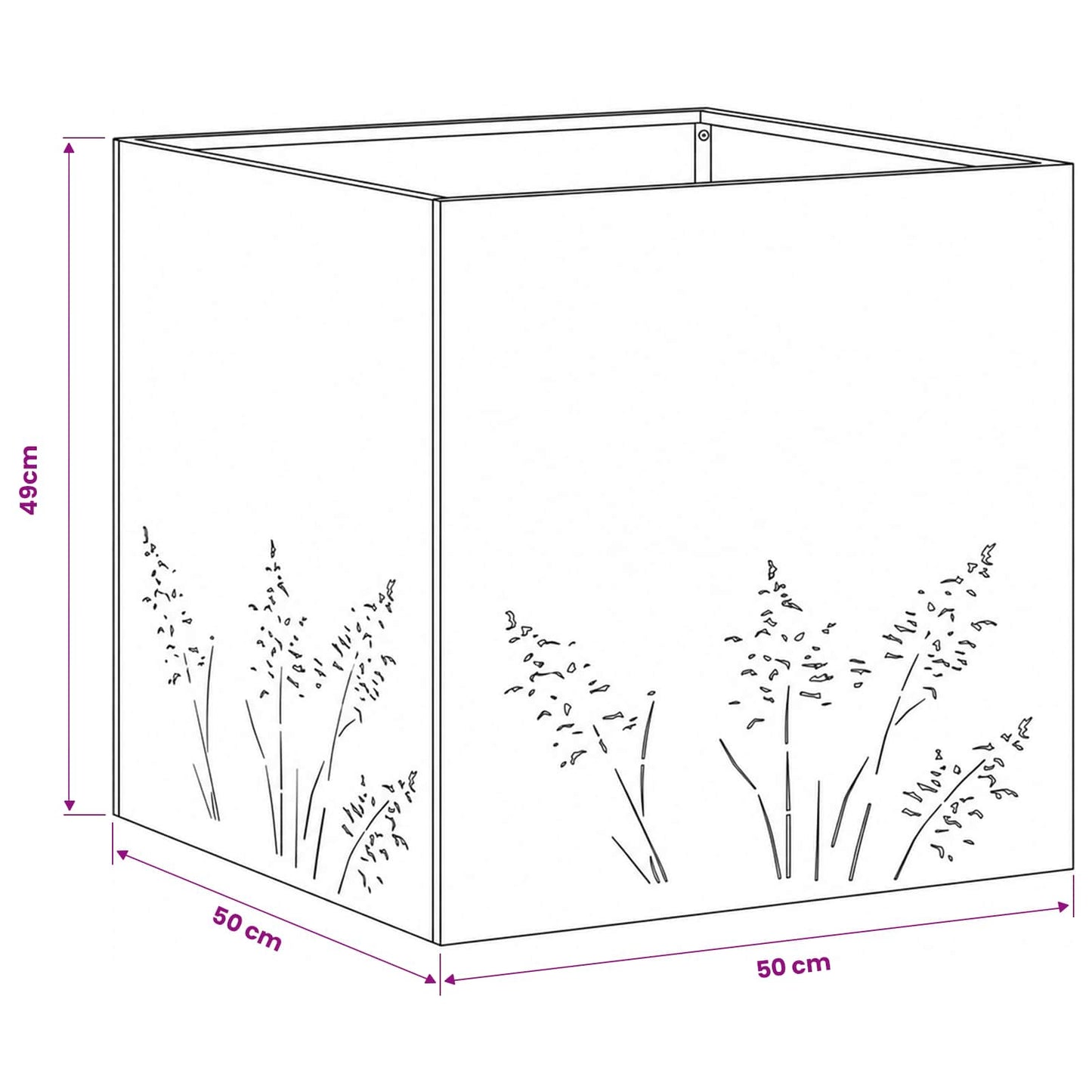 Sodo vazonas Antracito 50 x 50 x 49 cm Šaltai valcuotas plienas