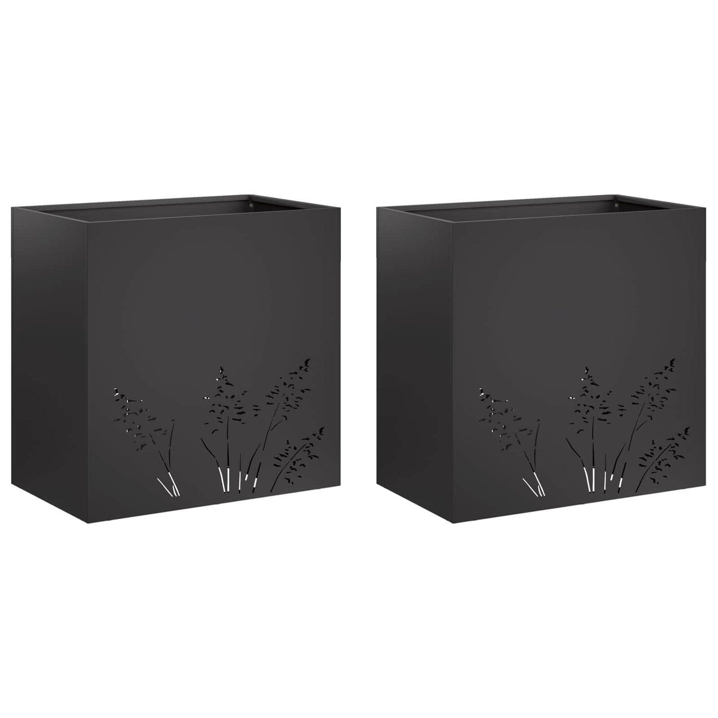 Sodo vazonas 2 vnt. Juoda 50 x 30 x 49 cm