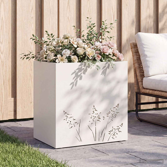 Sodo vazonas Balta 50 x 30 x 49 cm Šaltai valcuotas plienas