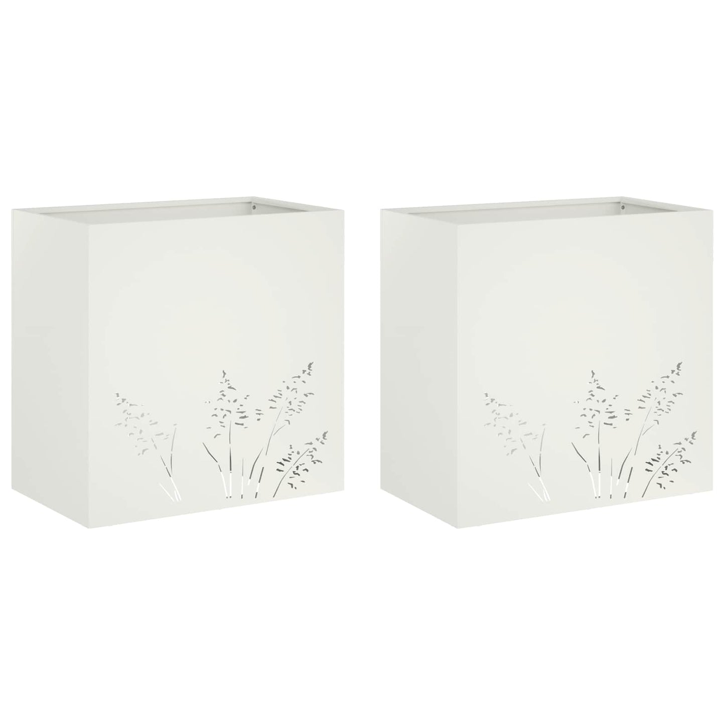 Sodo vazonas 2 vnt. Balta 50 x 30 x 49 cm