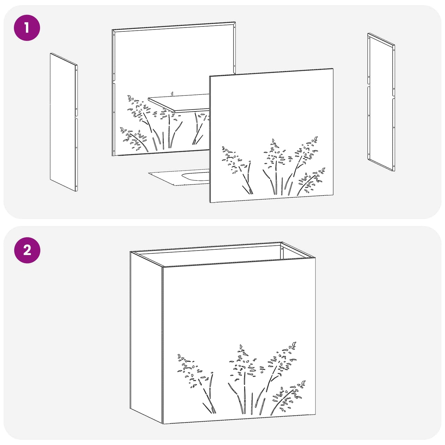 Sodo vazonas Antracito 50 x 30 x 49 cm Šaltai valcuotas plienas