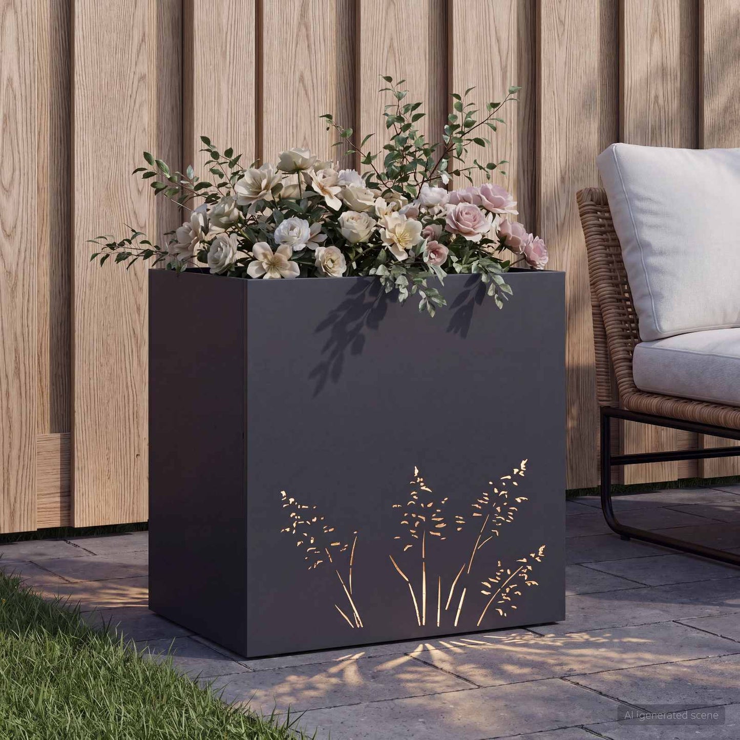 Sodo vazonas Antracito 50 x 30 x 49 cm Šaltai valcuotas plienas